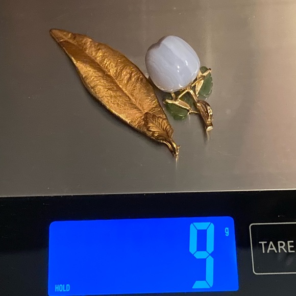 Lovely pendants, gold leaf and agate apple sold as set - Picture 6 of 9